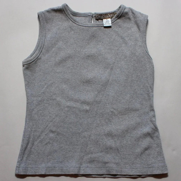 Segments Ribbed Grey Tank Top - Picture 1 of 6